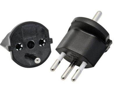 S-ELECTRO Fix-Adapter SchuKo-CH 4.107438 schwarz, 3-polig