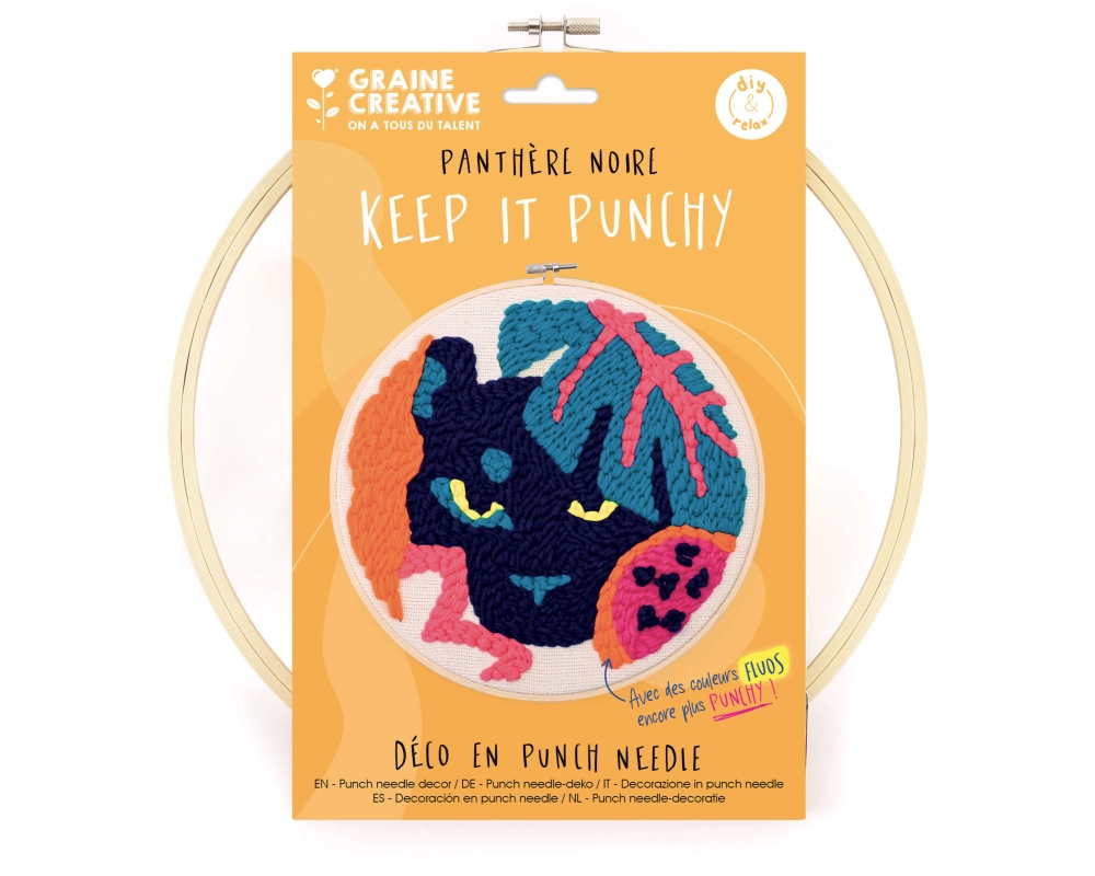 GRAINE CREATIVE Punch Needle Kit 25cm GC-420326 Panther