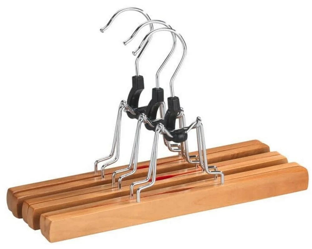 Wenko Hosenklemmbügel Premium 3 Stück, Nature