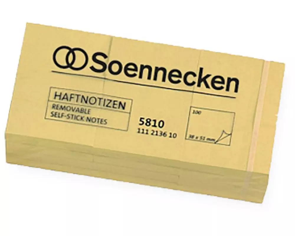 Soennecken Notizzettel 5 x 4 cm, 12 x 100 Blätter, Gelb