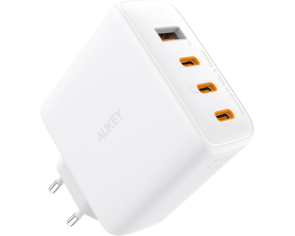 AUKEY OmniaMix II 100W GaN PD PA-B7S WH 4-Port, Wall Charger White