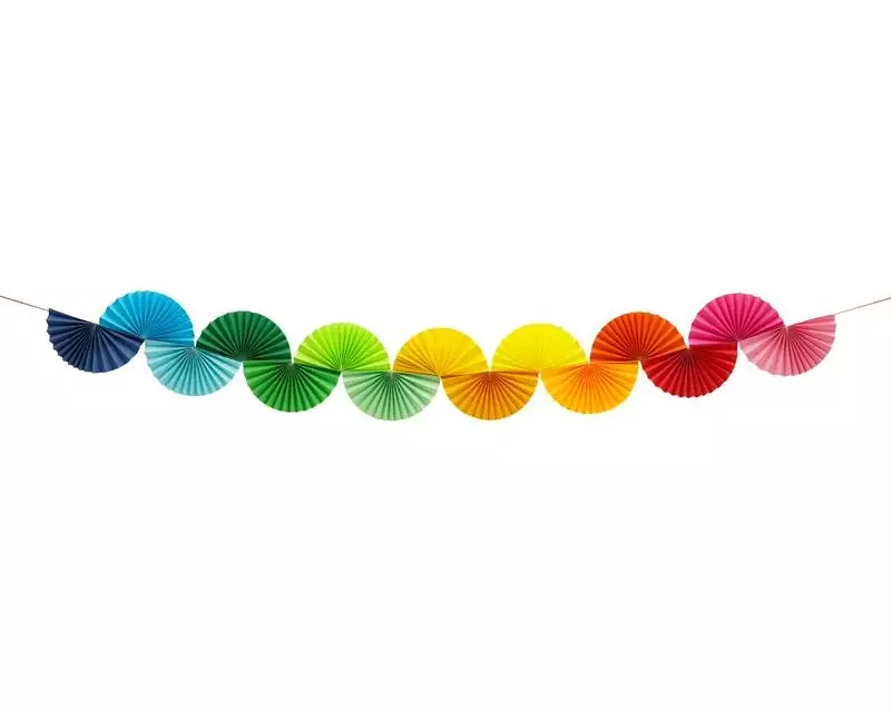 Partydeco Girlande Regenbogen 2.5 m, Mehrfarbig