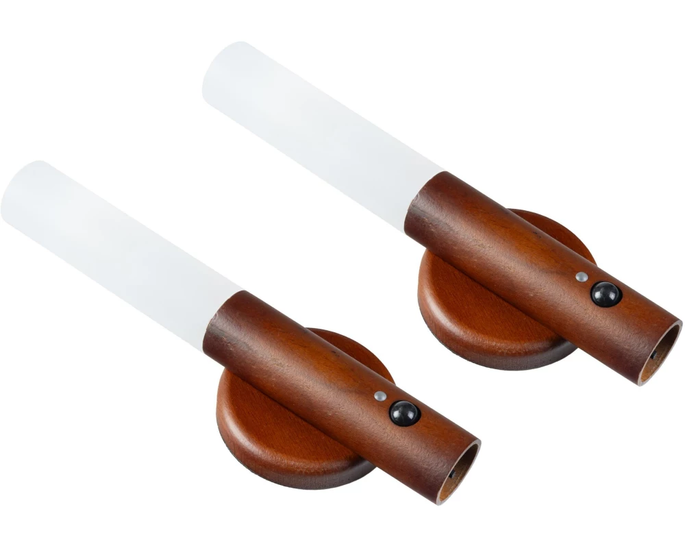 FTM Wandleuchte mit Lichtsensor, Dunkelbraun, 2 Stk.