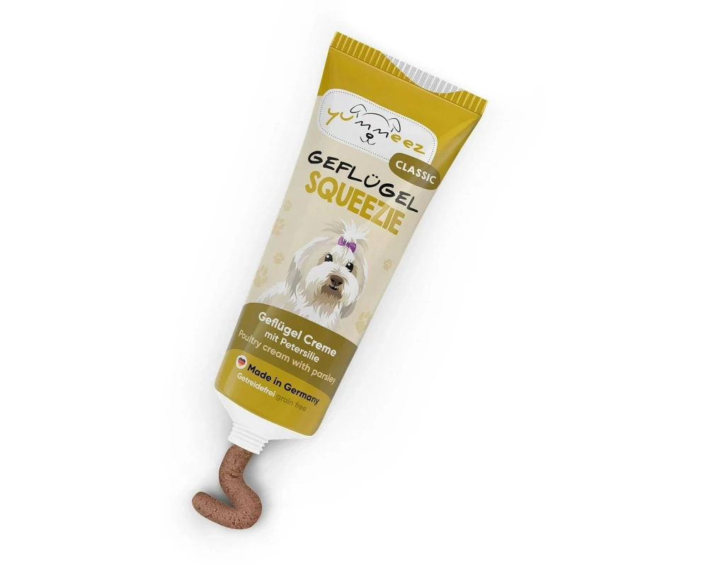 Yummeez Hunde-Nahrungsergänzung Squeezie Geflügel 75g