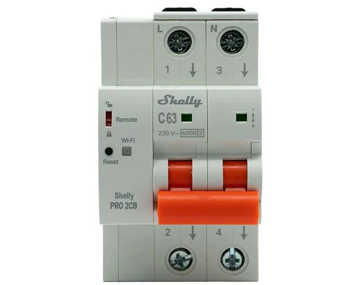 Shelly Pro 2CB C63 · 2-polig · 63A 2-polig 63A