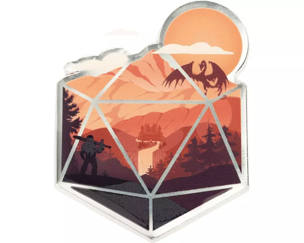 Glass Staff Anstecker The d20 Hero Rot