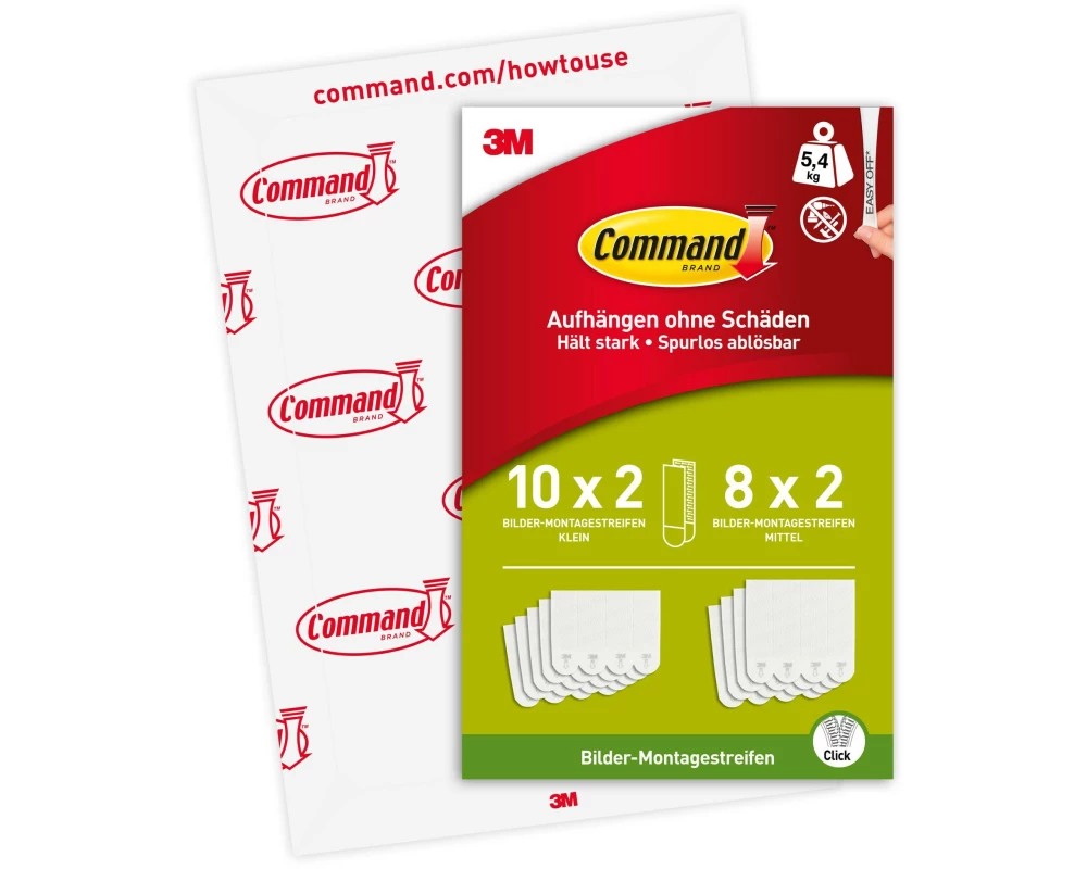 Command Montagekleber S+M 18 Set 1.8 / 5.4 kg weiss, 18 Set