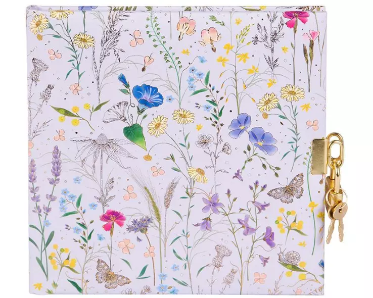 Goldbuch Summer Meadow Kunstdruckeinband 16.5 x 16.5 cm Lila mit Schloss
