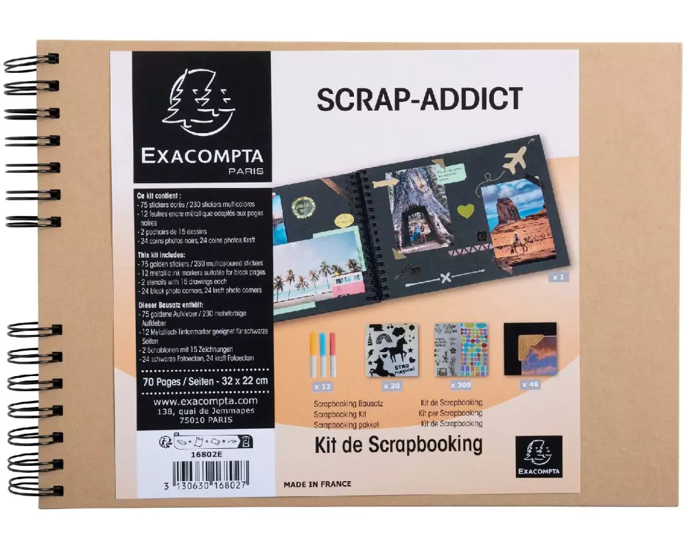 Exacompta Kreativalbum Scrap-Addict Kraft Set