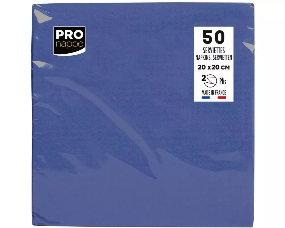 PRO nappe Papierservietten 20 cm x 20 cm, 50 Stück, Blau