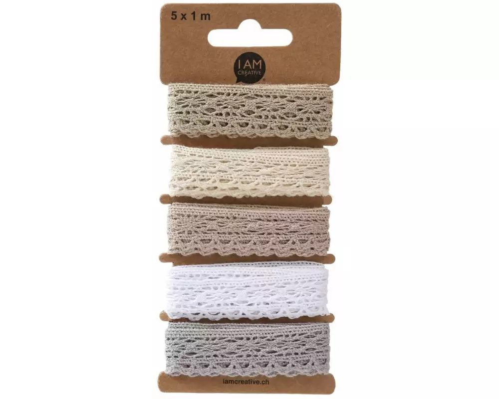 I AM CREATIVE Spitzenband Set 20 mm x 1 m