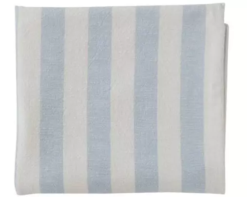 OYOY Tischdecke Striped 140 cm x 200 m, Hellblau/Weiss