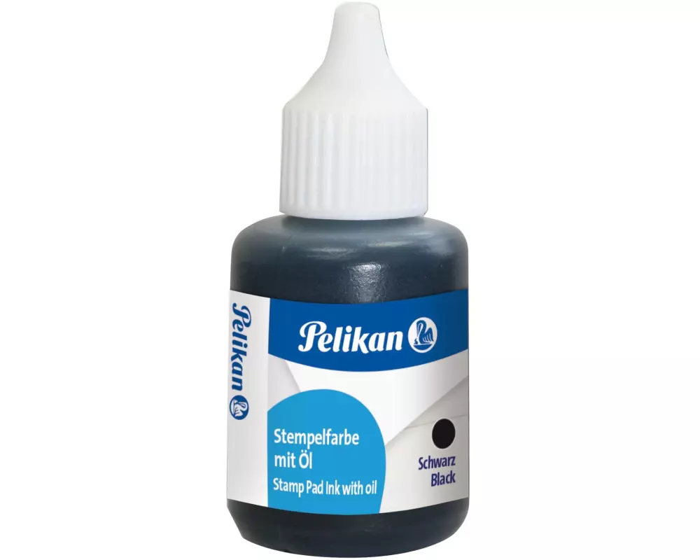 Pelikan Stempelfarbe mit Öl 30 ml, Schwarz
