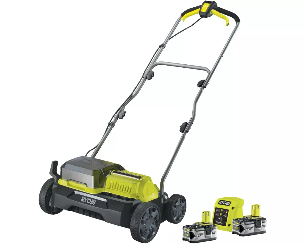 RYOBI Akku-Vertikutierer Kit RY18SFX35A-240 + 2x 4,0 Ah