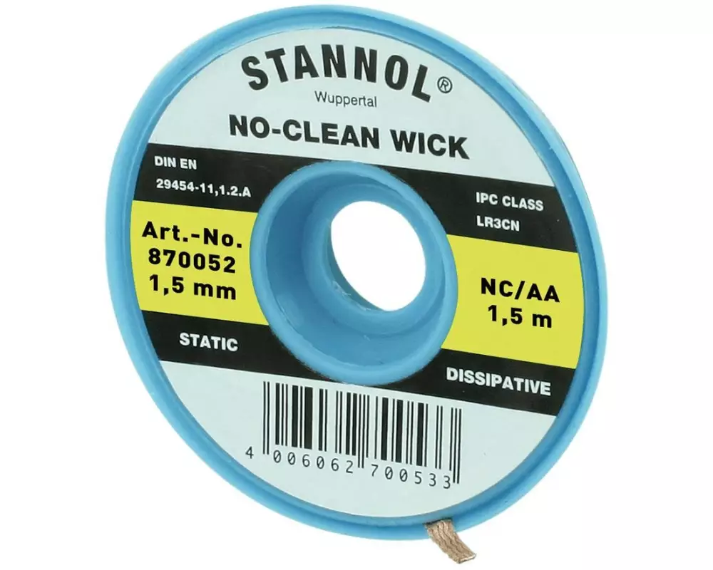 Stannol Entlötlitze NC-AA Entlötlitze 1.5 mm x 1.5m halogenfrei
