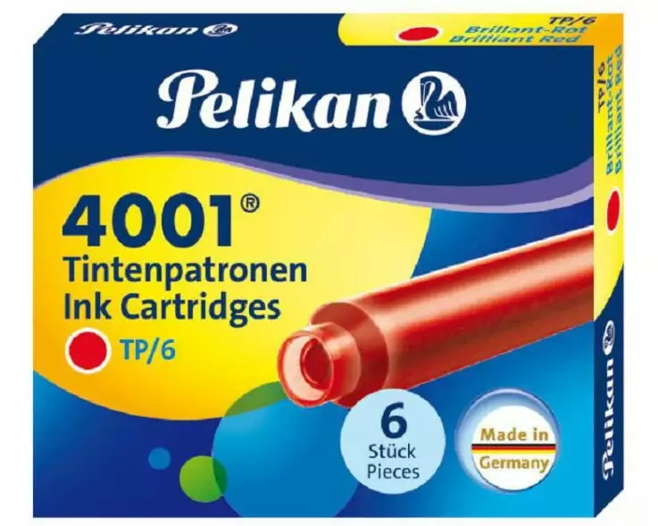 Pelikan Tintenpatrone 4001 Rot, 6 Stück
