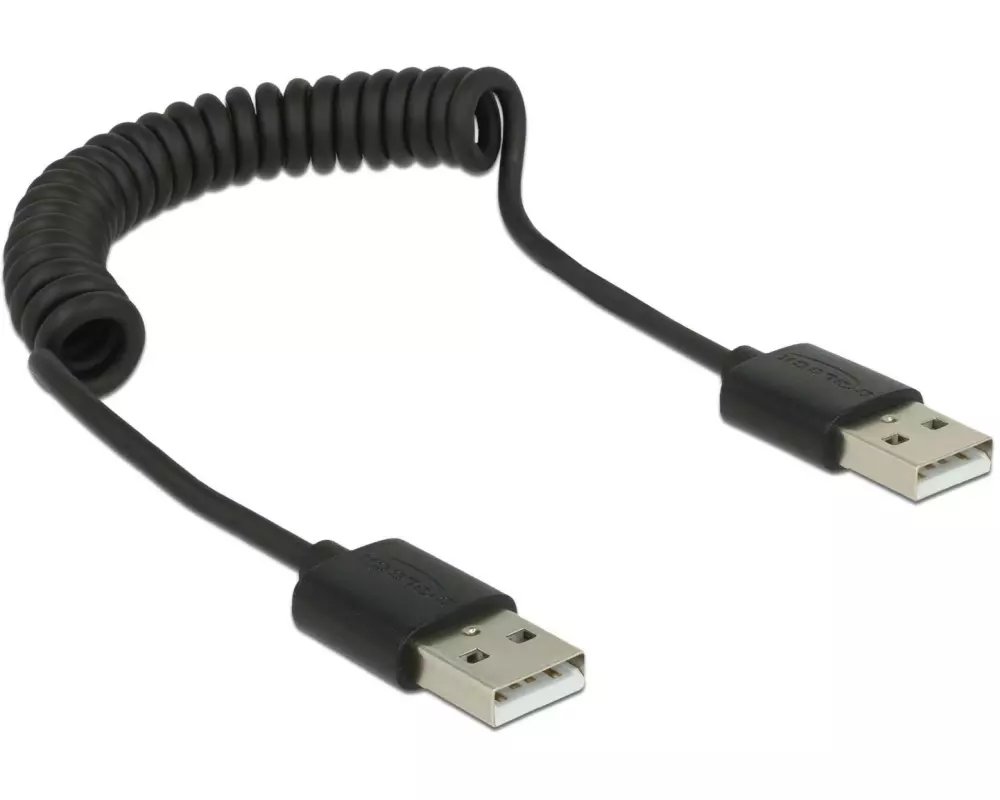 Delock USB 2.0-Spiralkabel USB-A - USB-A 0.6 m