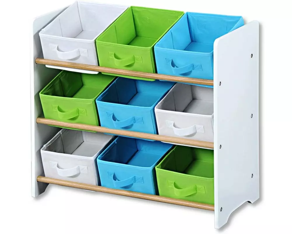 Kesper Spielzeugregal 9 herausnehmbare Textilboxen, weiss