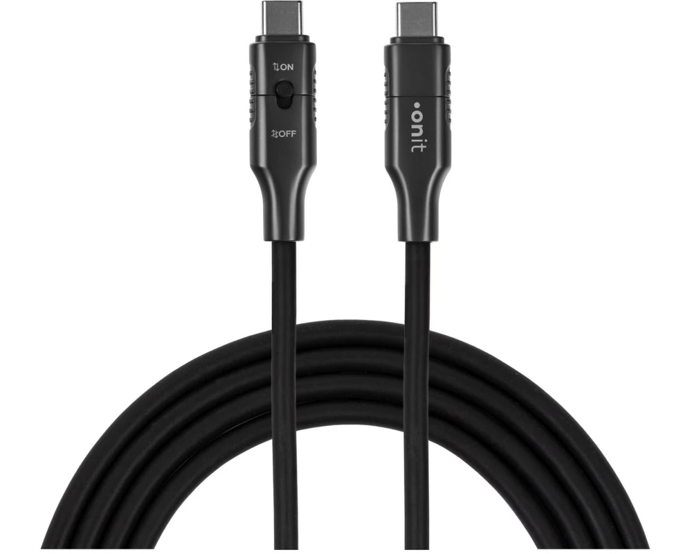 onit USB-Kabel mit Datenblocker-Schalter, USB-C - USB-C, 1.5 m