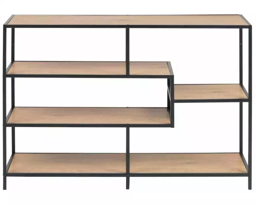 AC Design Regal Seaford 114 x 35 x 78 cm, Schwarz/Nature