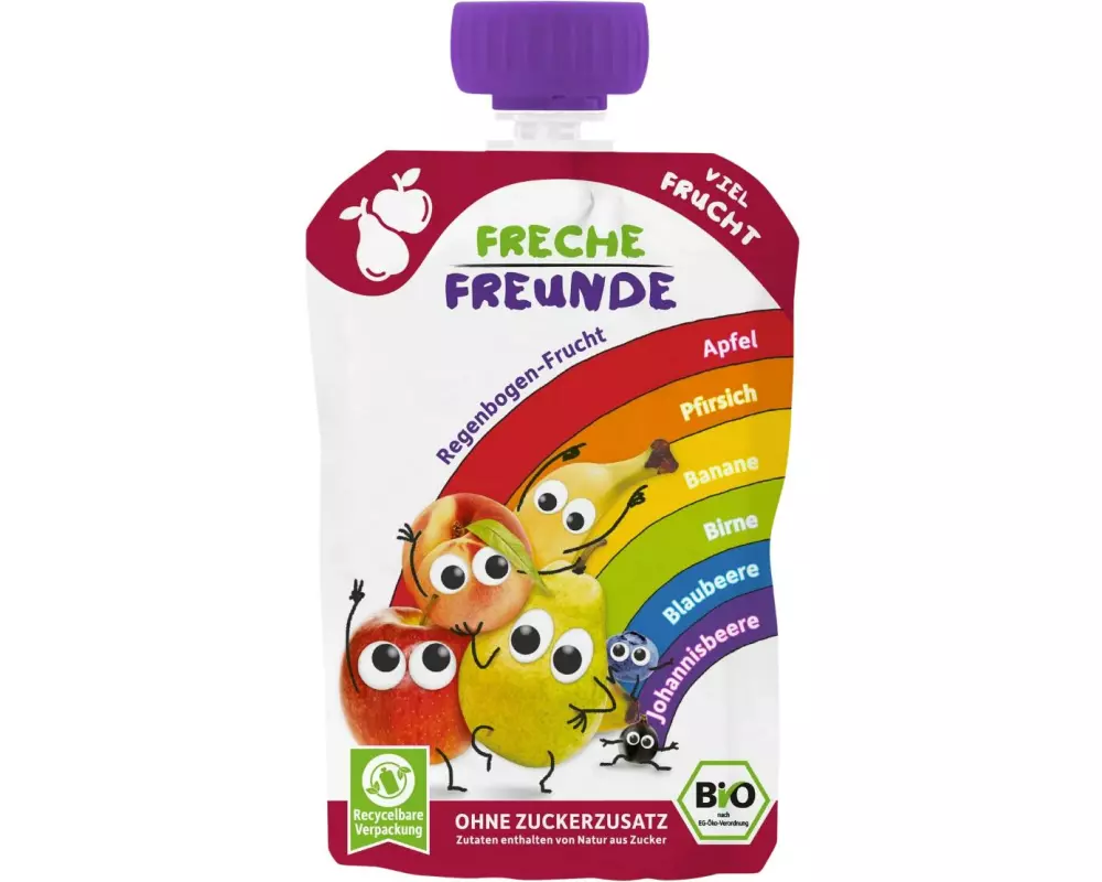 Freche Freunde Quetschbeutel Regenbogen-Frucht 100 g