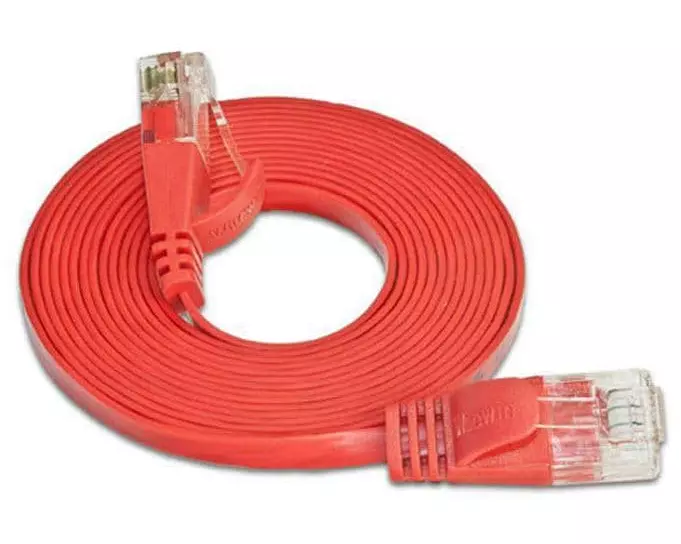 SLIM Slimpatchkabel RJ-45 - RJ-45, Cat 6, UTP, 2 m, Rot