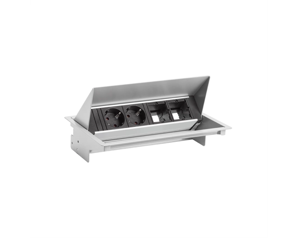 BACHMANN CONEO SET 2x Schutzkontakt 2x ABD, silberfarben