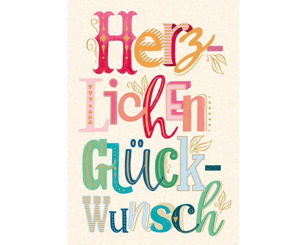 ABC Geburtstagskarte A4 54018 Herzlichen Glückwunsch