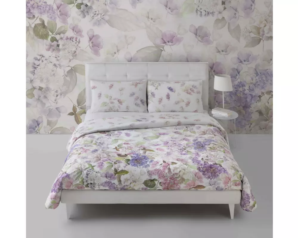 Mirabello Kopfkissenbezug Hydrangea 65 x 65 cm, Weiss