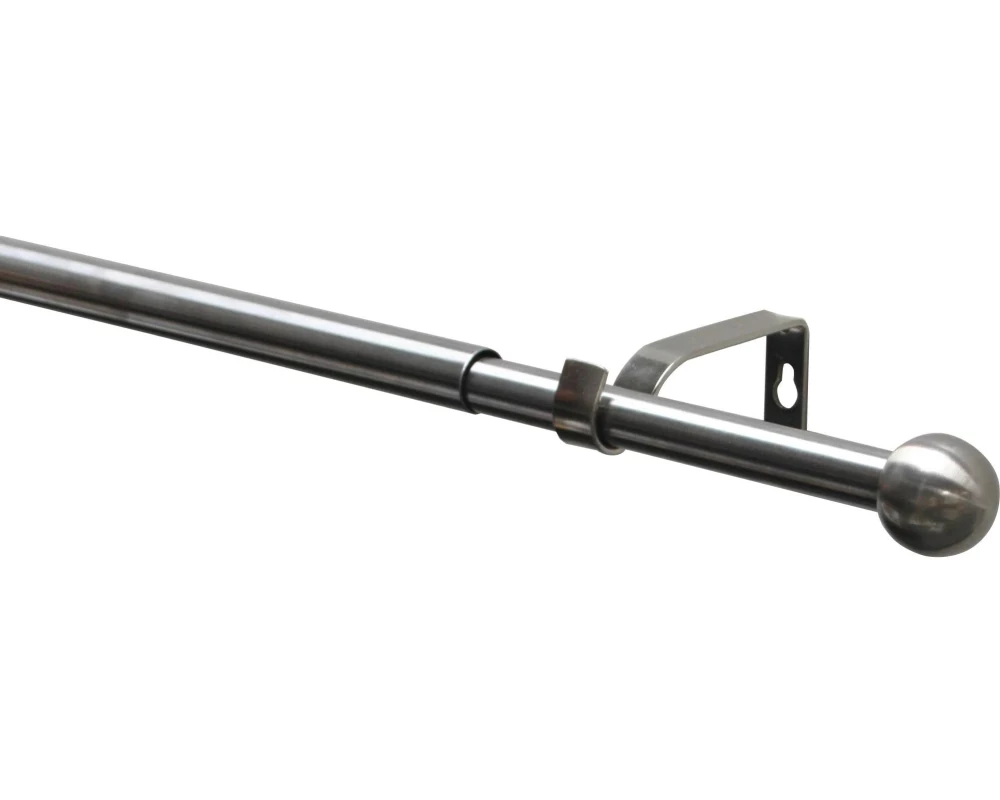 Gardinia Vorhangstange Set Kos Ball 1-Lauf 19/16 mm 120-210 cm