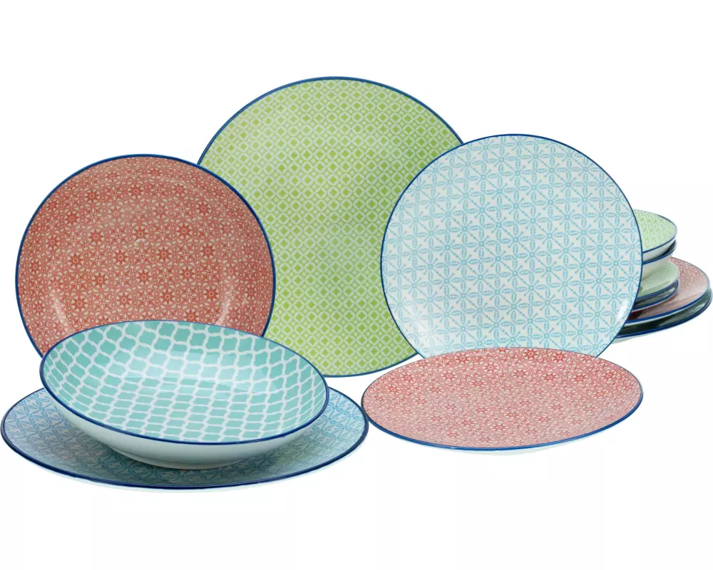 creaTable Teller-Set Blau/Grün/Petrol/Rot