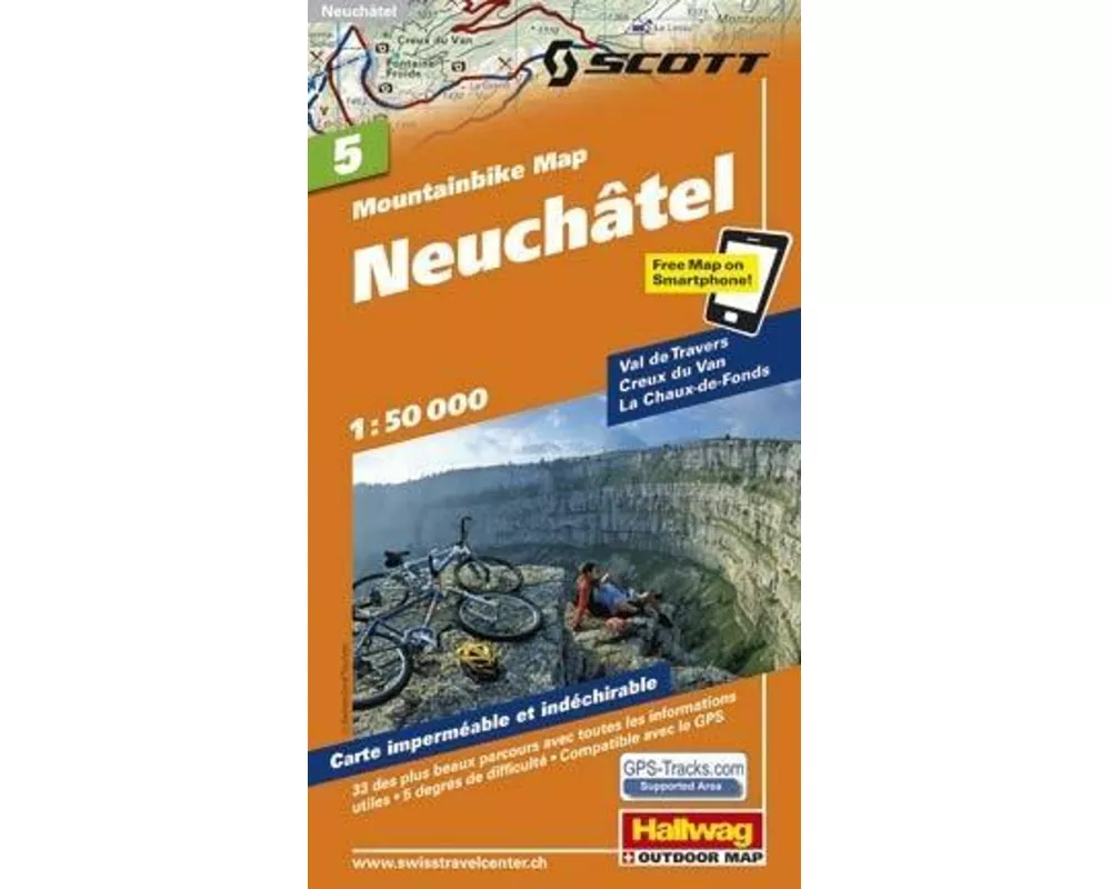 Hallwag Mountainbike-Karte 5 Neuenburg / Neuchâtel 1:50.000