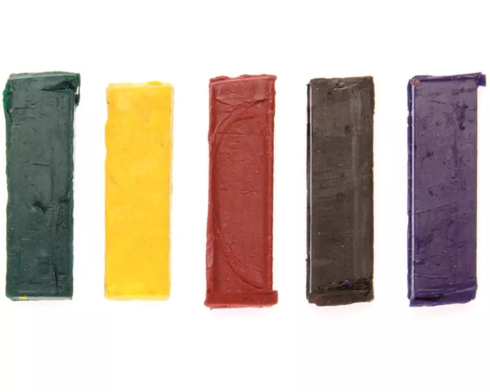 Glorex Wachsfarben 35 x 10 x 6 mm Grün/Gelb/Rot/Schwarz/Violett