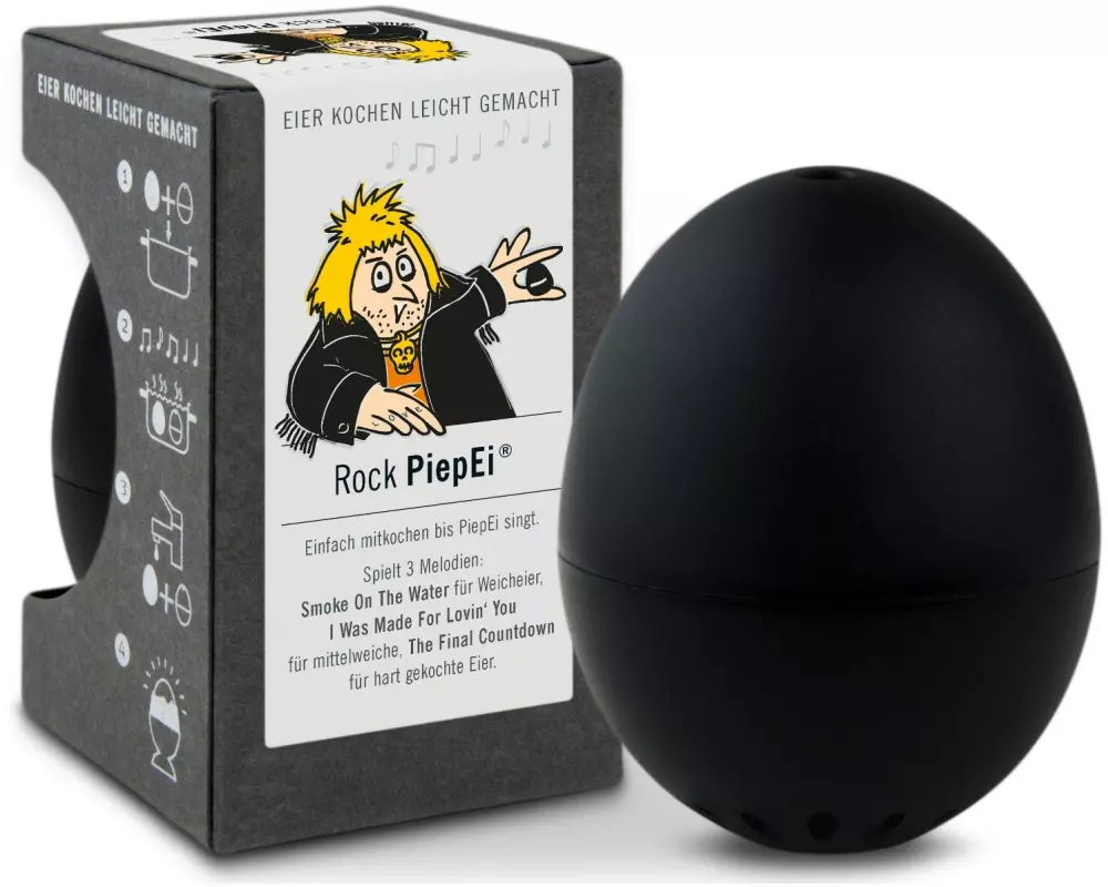 PiepEi Küchentimer Singende Eieruhr Rock, Schwarz