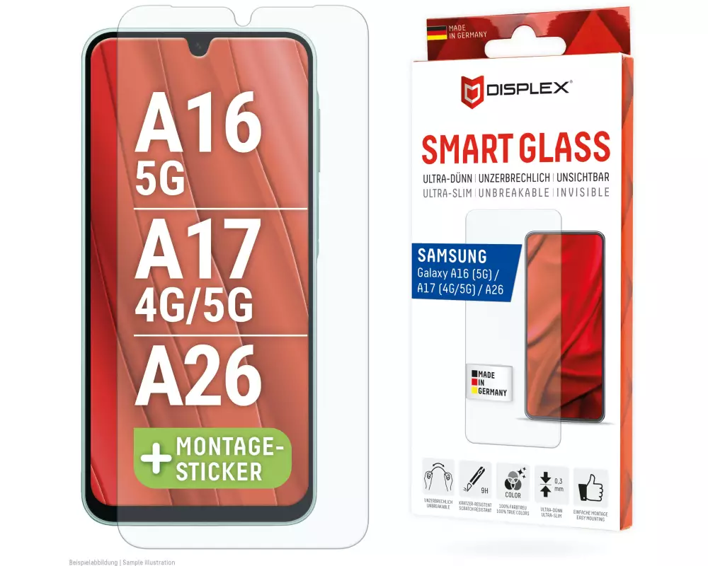 Displex 02072 Display-/Rückseitenschutz für Smartphones Smart Glas-Schutzfolie Samsung 1 Stück(e)