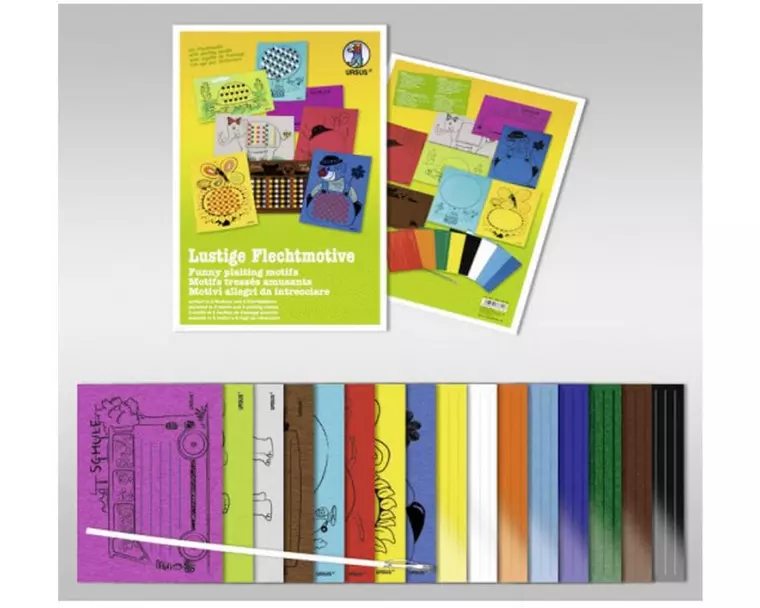 URSUS Flechtbogen Bastelmappe 14 x 20 cm, 8 Stück