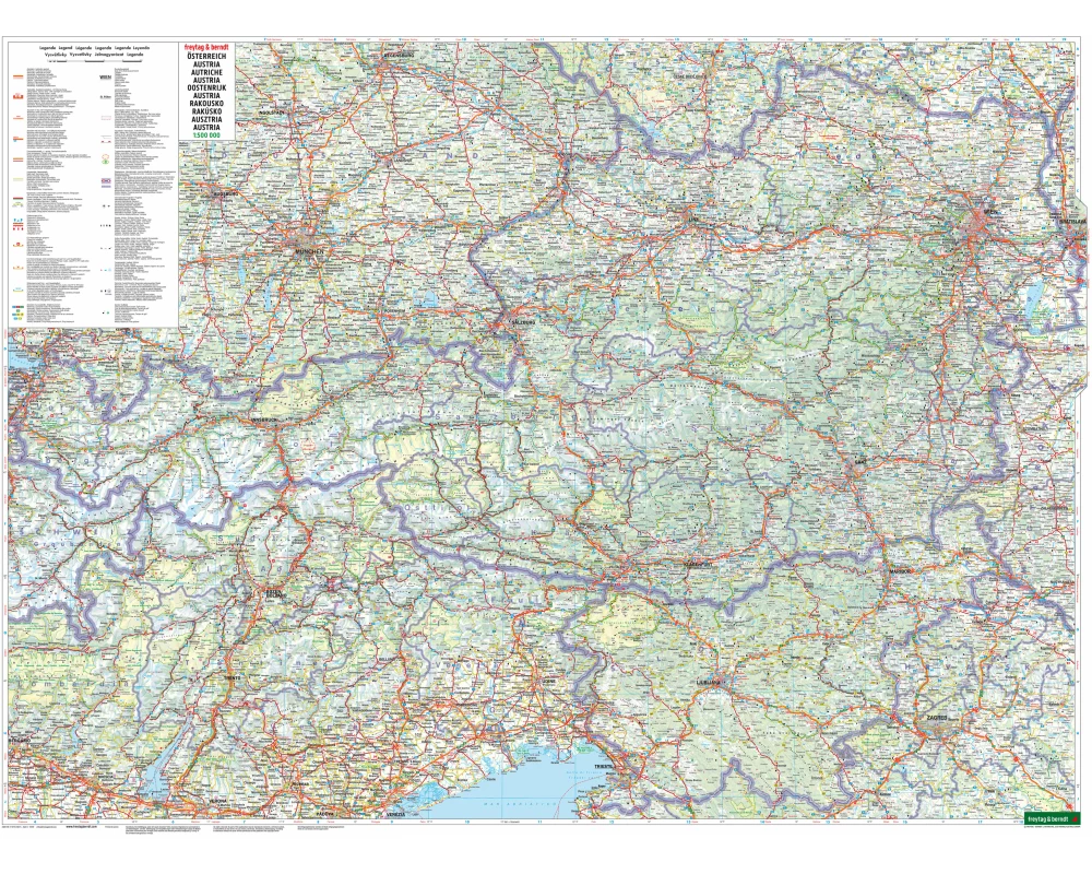 Österreich, Poster 1:500.000, freytag & berndt
