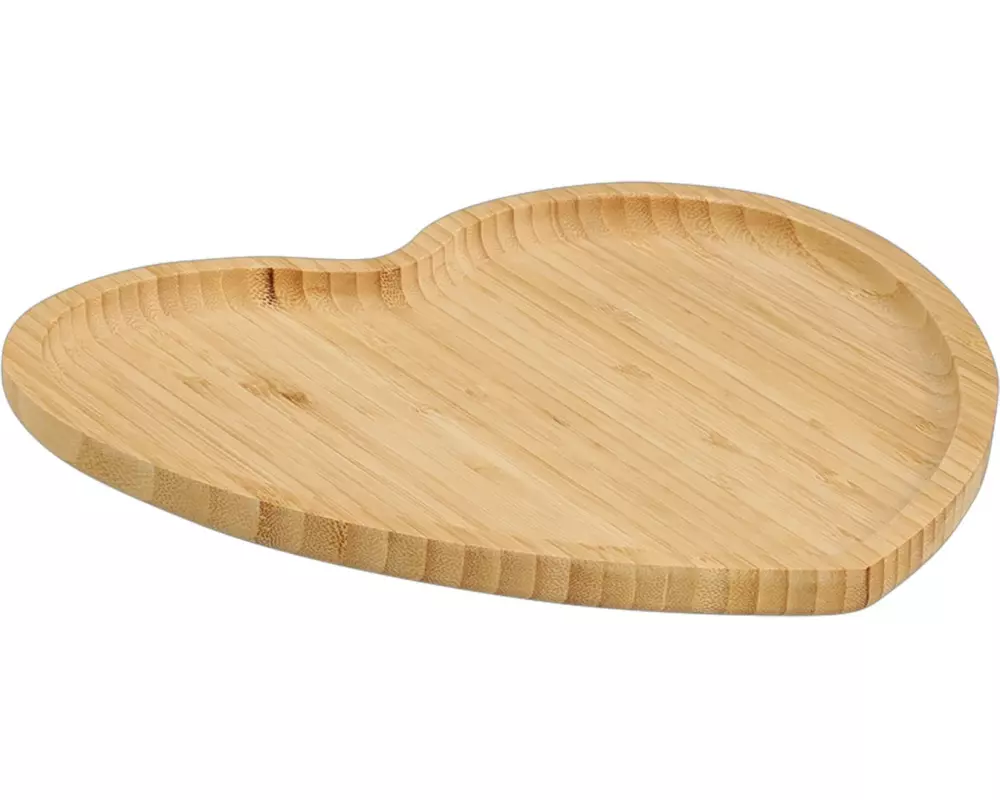 Zeller Present Serviertablett Herz 27 x 25 cm, Bambus