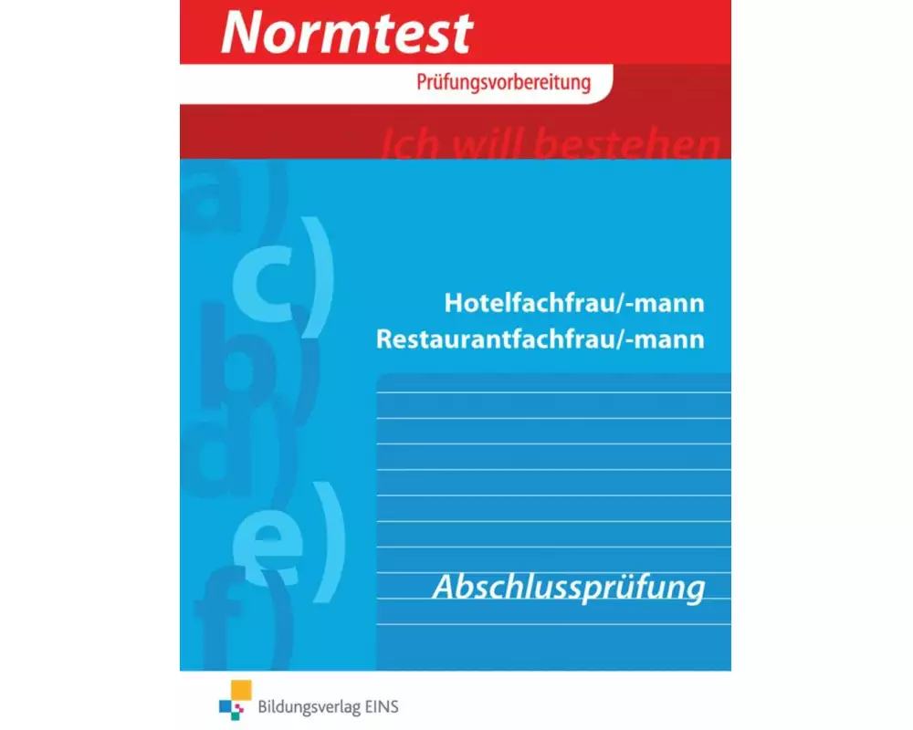 Normtest Hotelfachmann/-frau Restaurantfachmann/-frau