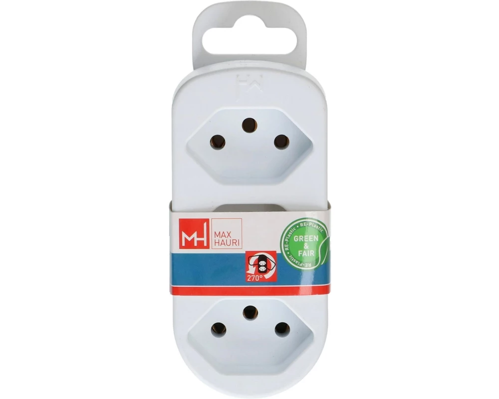 Max Hauri Abzweigstecker ADAPT 3x Typ 13, drehbar Green+Fair 3