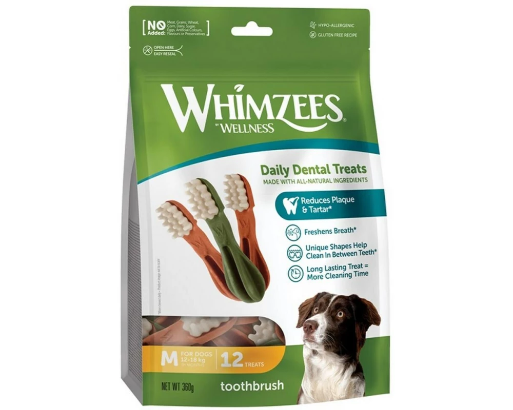 Whimzees Kausnack Zahnbürste M, 360 g