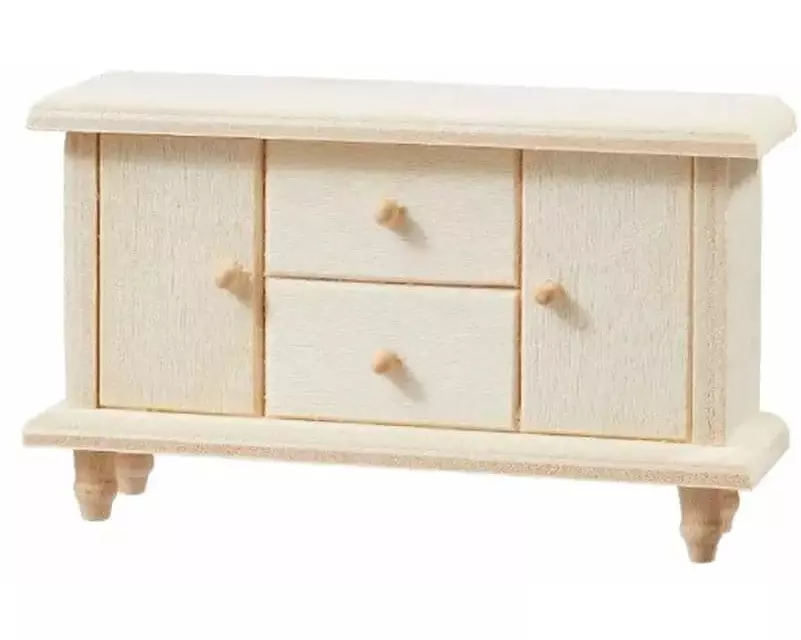 HobbyFun Mini-Möbel Kommode I 10.2 x 3 x 6 cm, Natur