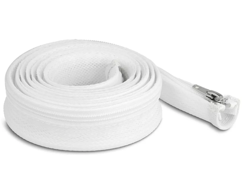 Delock Geflechtschlauch mit Reissverschluss 2 m x 30 mm Weiss