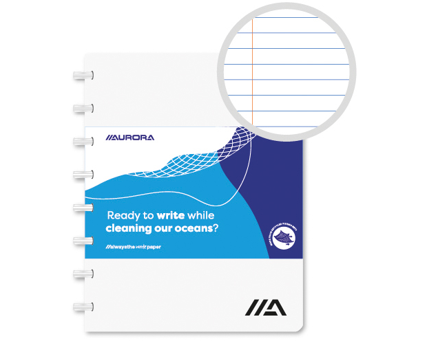 ADOC Ringbuch Ocean Waste A5 3011.211 weiss, liniert 72 Blatt