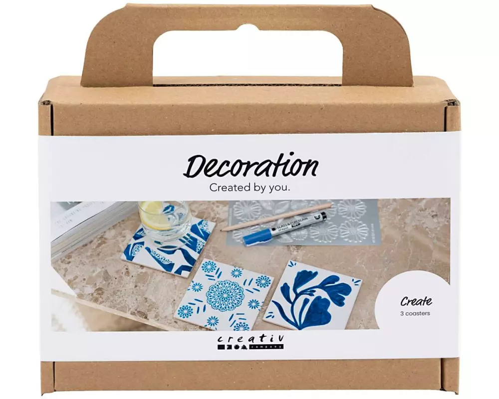 Creativ Company Bastelset Untersetzer bemalen Blau