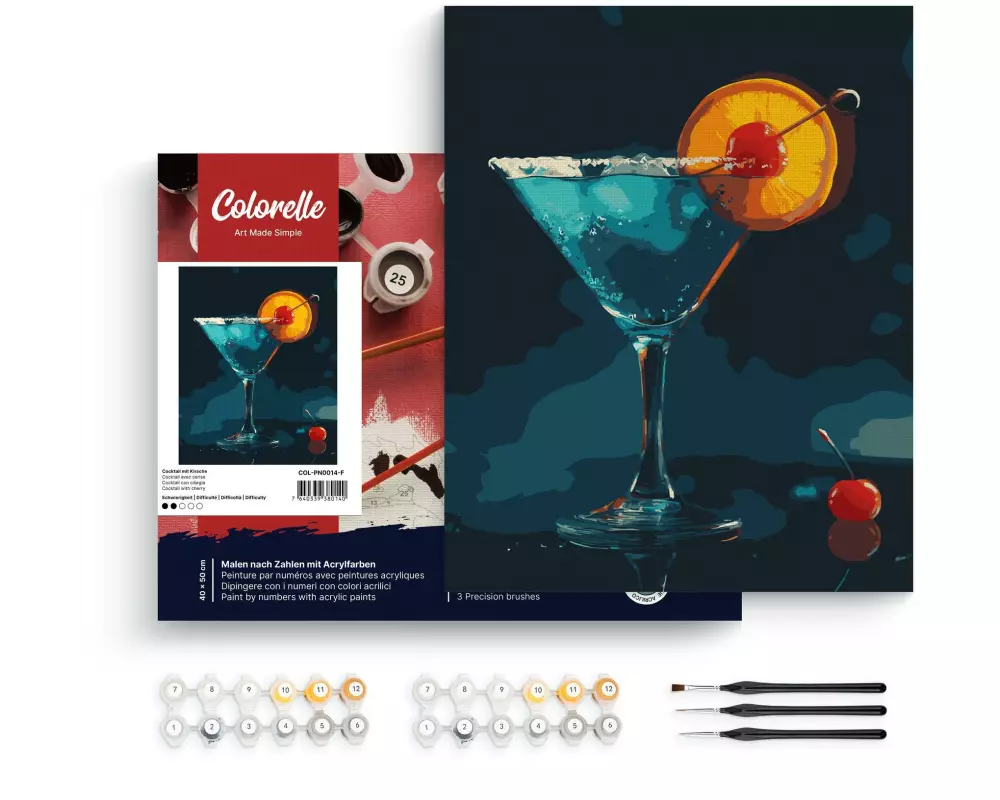 Colorelle Malen nach Zahlen Cocktail mit Kirsche