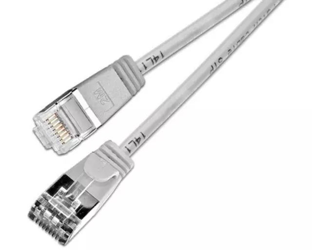 SLIM Slimpatchkabel RJ-45 - RJ-45, Cat 6, U/FTP, 10 m, Grau
