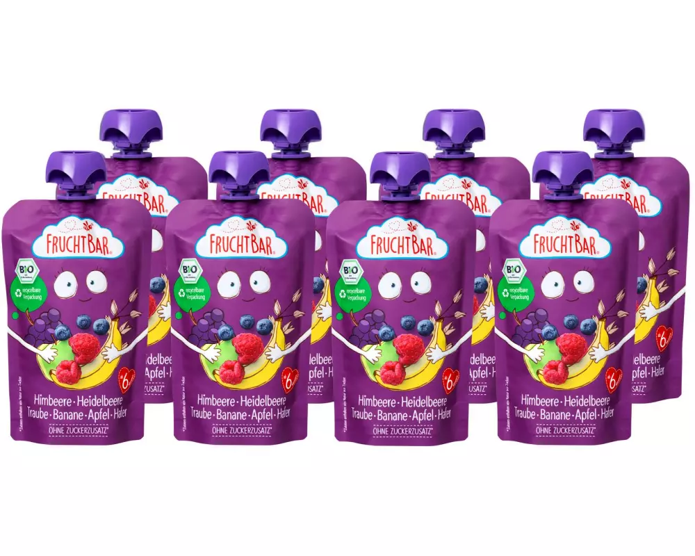 Fruchtbar Quetschbeutel Obst und Hafer 8x 100 g