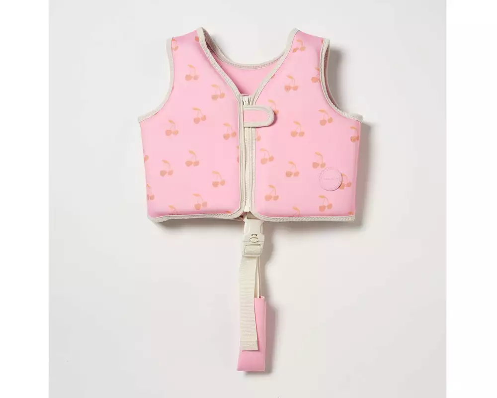 Sunnylife Kids Swim Vest 2-3 Cotton Candy Cherry Pink Rot