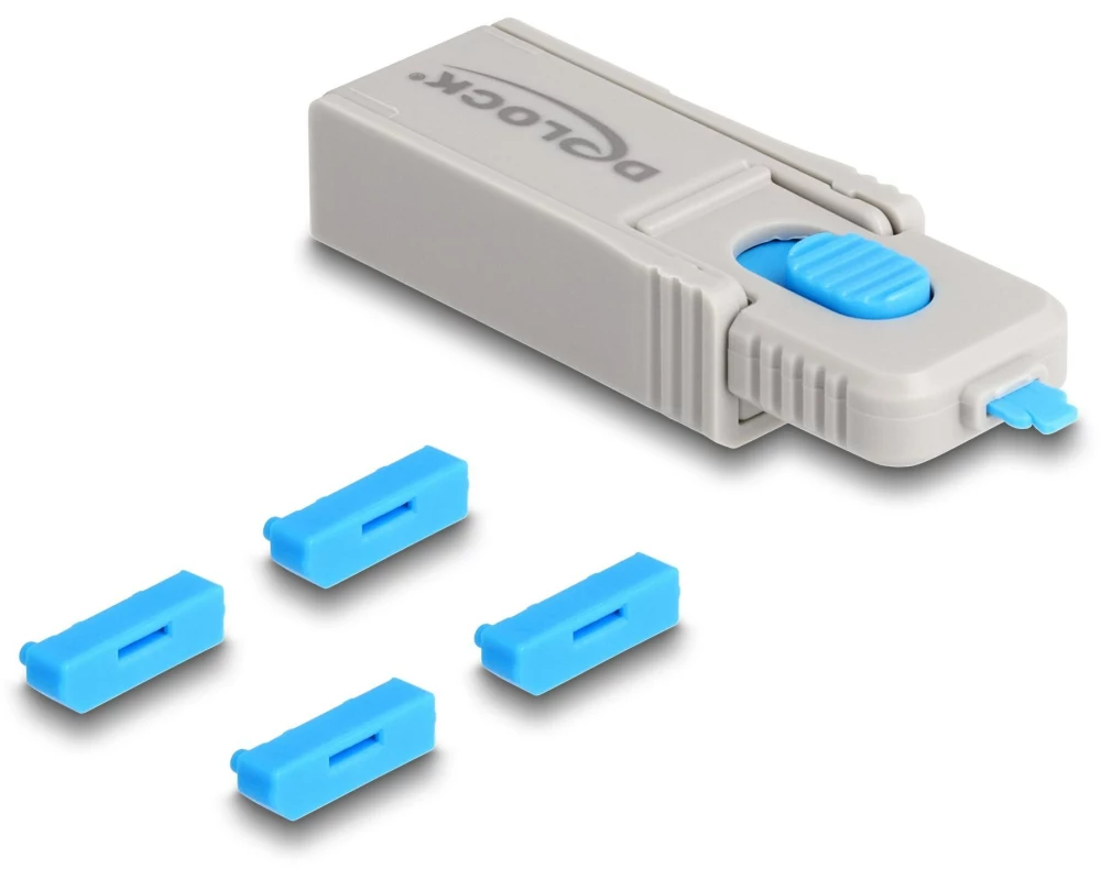 Delock DisplayPort Port Blocker Set 4 Stück mit Verschlusswerkzeug